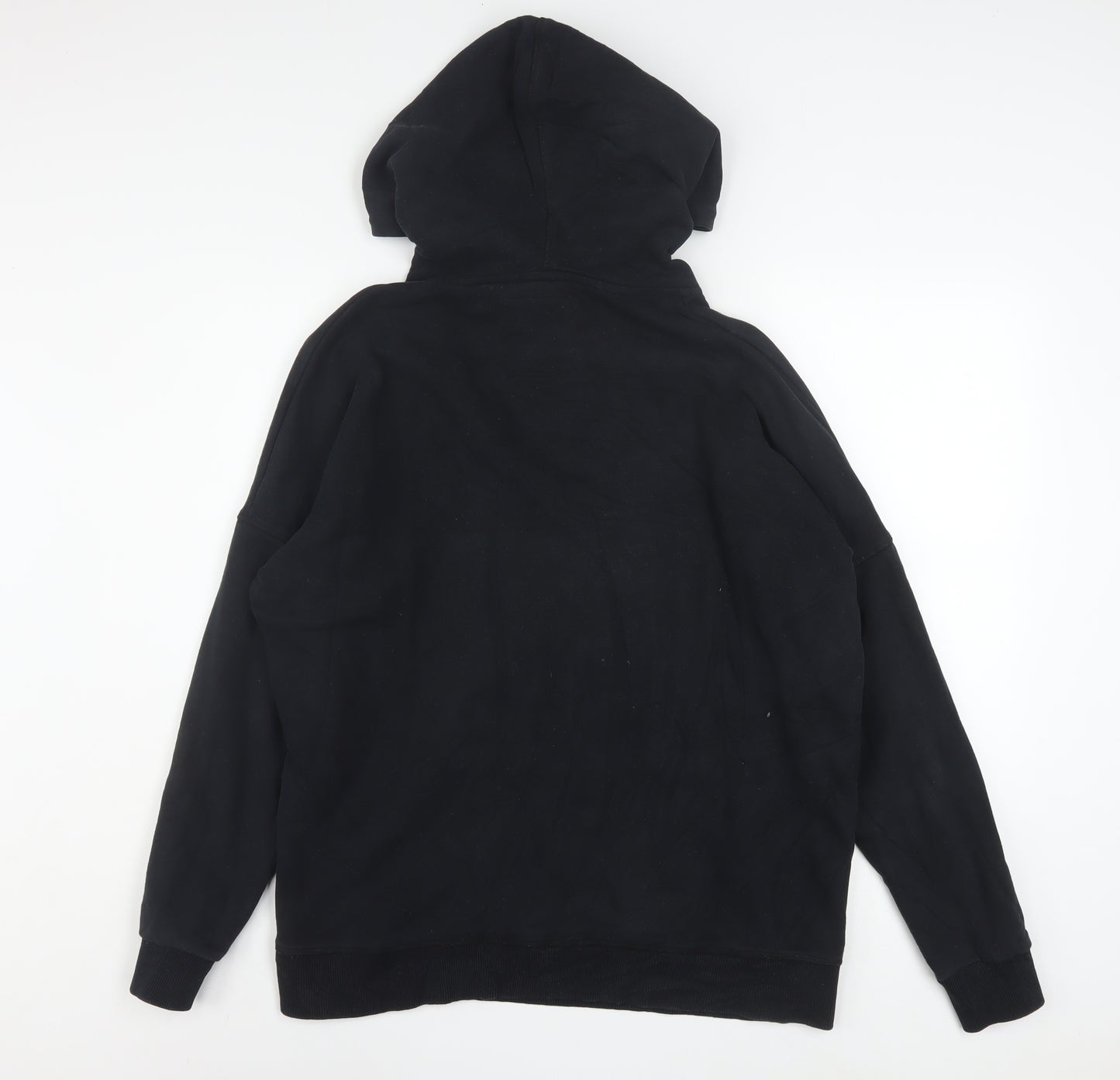 Superdry Women Black Pink Havana Hoodie UK 10 Graphic Cotton Blend