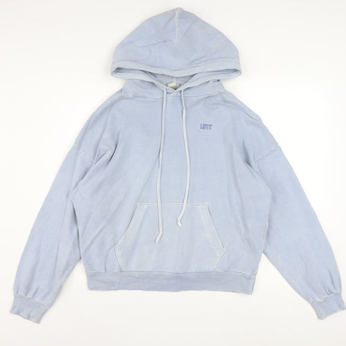 Levi's Women Blue XS Cotton Hooded Pullover Sweatshirt