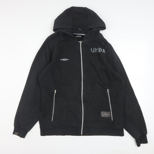 Umbro Men's Black Full Zip Hoodie L Sports Fleece Jacket
