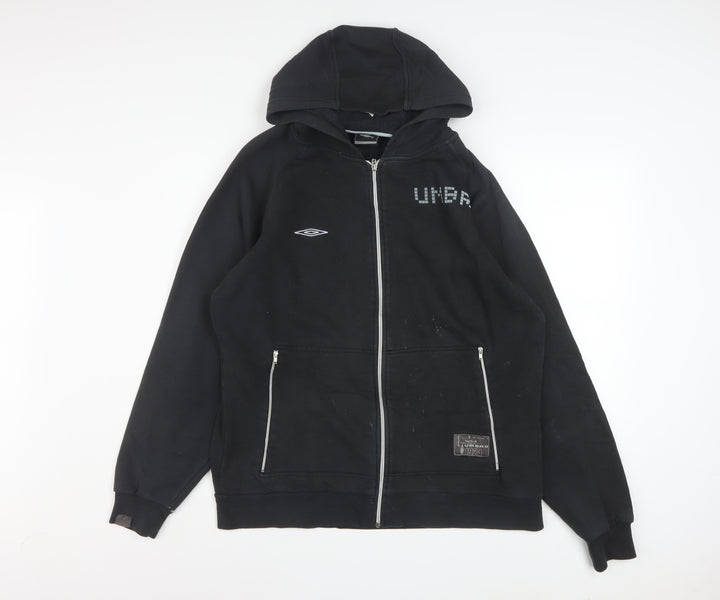 Umbro Men's Black Full Zip Hoodie L Sports Fleece Jacket