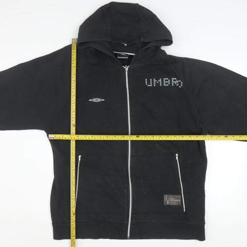 Umbro Men's Black Full Zip Hoodie L Sports Fleece Jacket