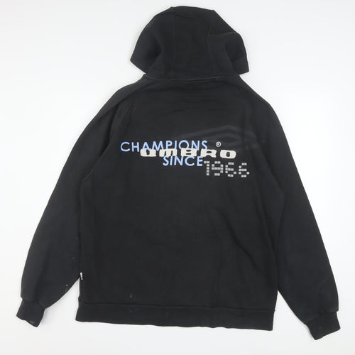 Umbro Men's Black Full Zip Hoodie L Sports Fleece Jacket