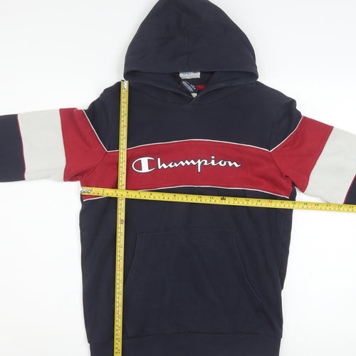 Champion Boys Navy Red Colourblock Pullover Hoodie Size 13-14 Years