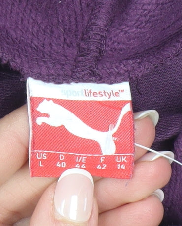 Puma Womens Purple Hoodie Size 14 Hooded Pullover Sweatshirt