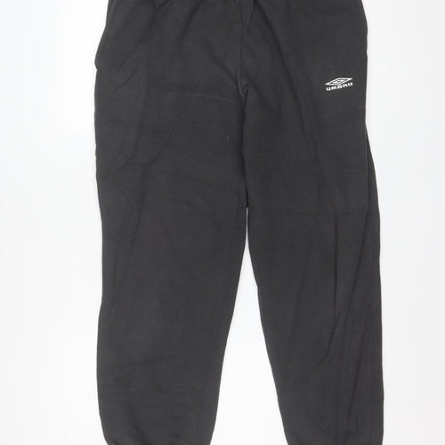 Umbro Men's Black Jogger Trousers Size S Fleece Activewear