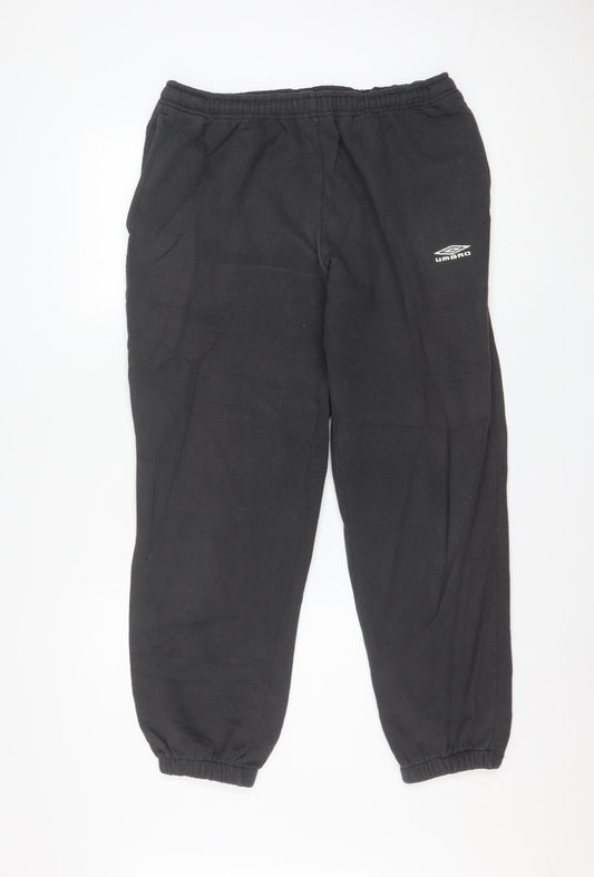 Umbro Men's Black Jogger Trousers Size S Fleece Activewear
