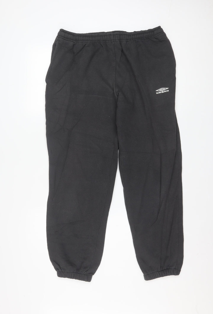 Umbro Men's Black Jogger Trousers Size S Fleece Activewear