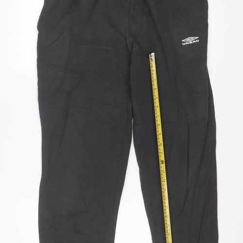 Umbro Men's Black Jogger Trousers Size S Fleece Activewear