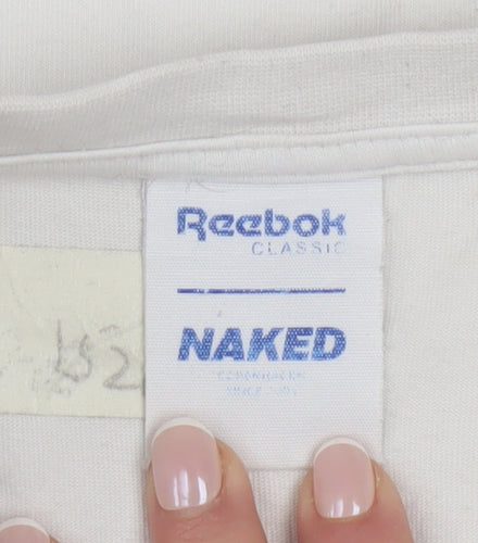 Reebok Women Ivory Cotton Short Sleeve T-Shirt S