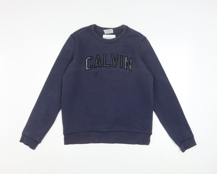 Calvin Klein Jeans Womens Navy Blue Cotton Sweatshirt M