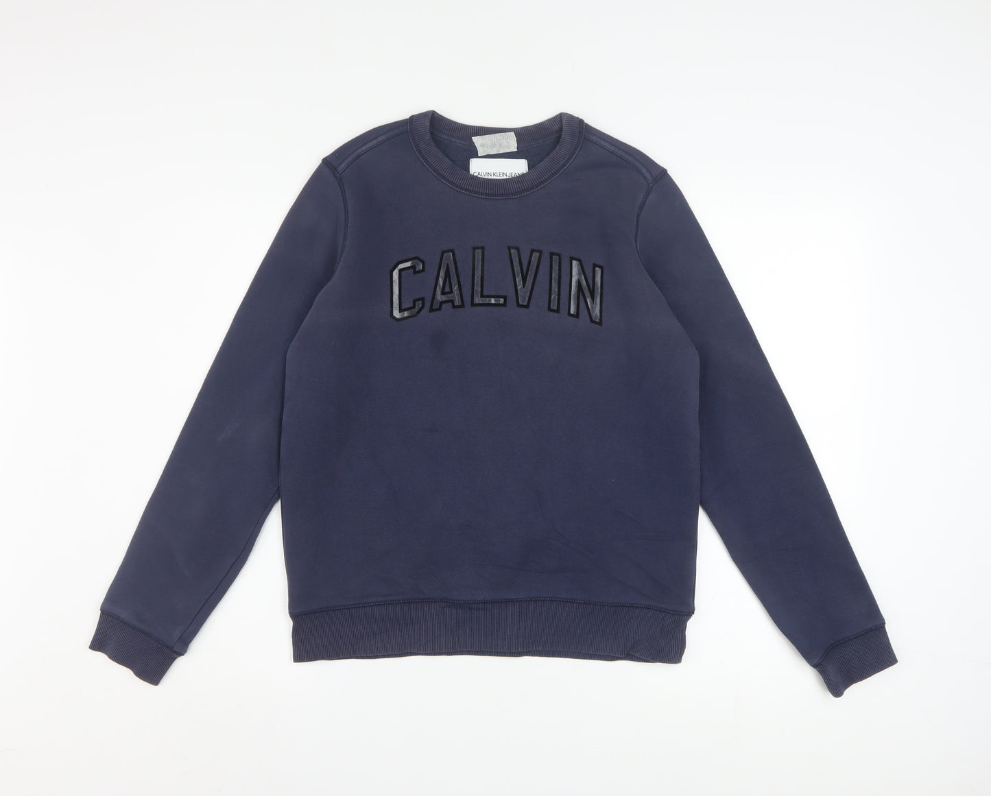 Calvin Klein Jeans Womens Navy Blue Cotton Sweatshirt M