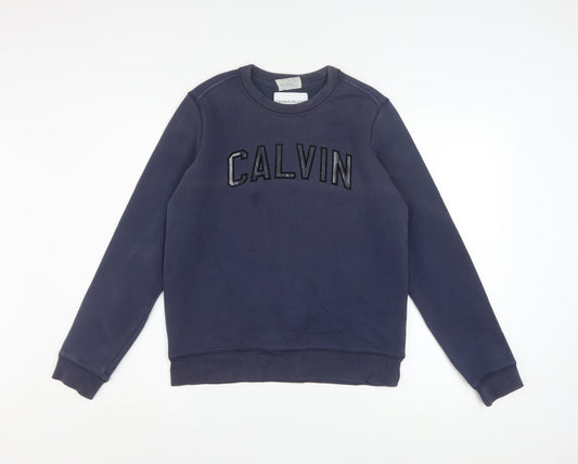 Calvin Klein Jeans Womens Navy Blue Cotton Sweatshirt M