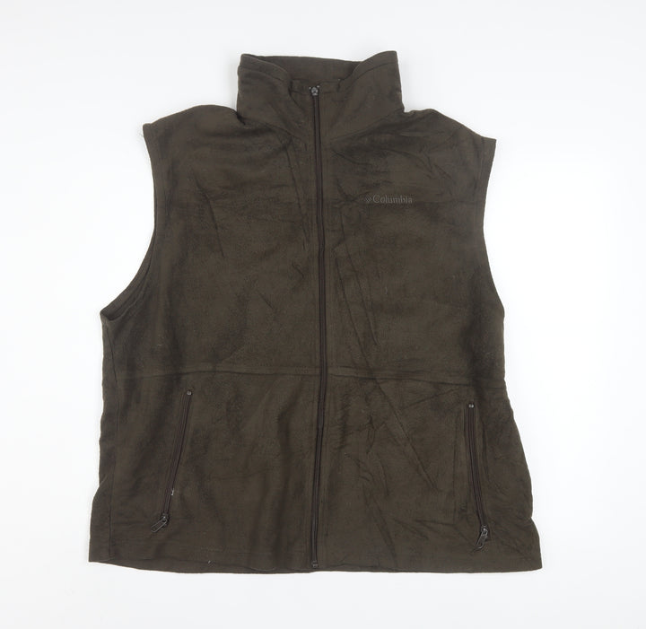 Columbia Men Brown 2XL Fleece Bodywarmer Waistcoat Hiking Outdoor