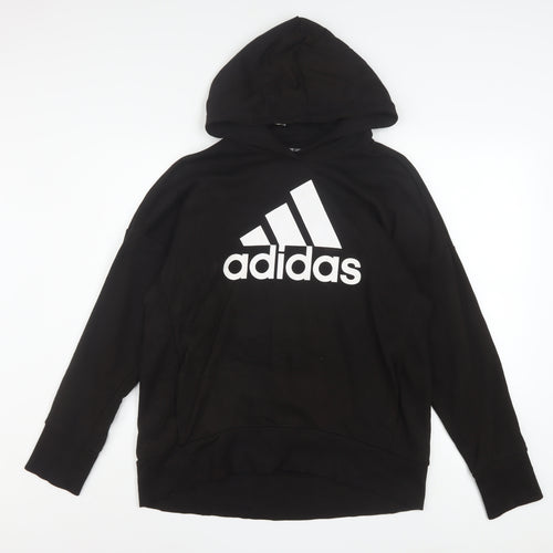 Adidas Women's Black Pullover Hoodie M 12-14 Cotton Blend