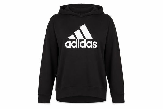 Front view of Adidas Women's Black Pullover Hoodie M 12-14 Cotton Blend