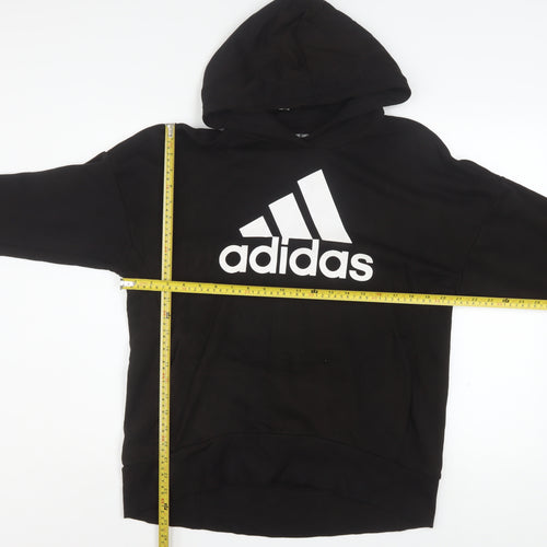 Adidas Women's Black Pullover Hoodie M 12-14 Cotton Blend