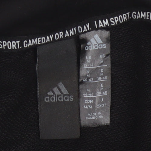 Adidas Women's Black Pullover Hoodie M 12-14 Cotton Blend
