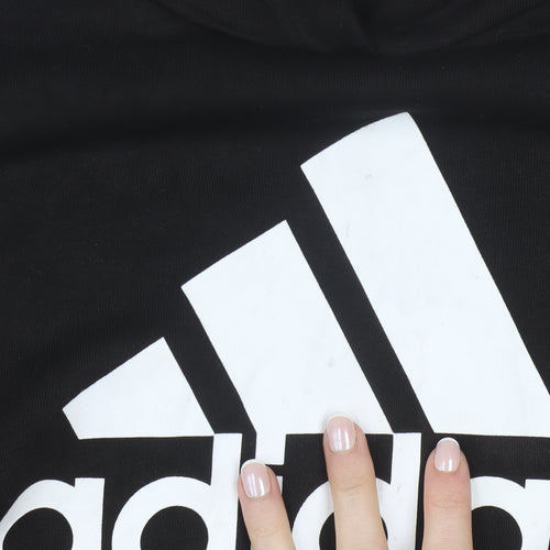 Adidas Women's Black Pullover Hoodie M 12-14 Cotton Blend