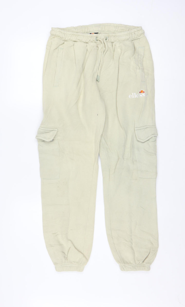 Ellesse Womens Beige Jogger Trousers Size 10 Cotton Blend