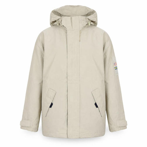 JM Sport Men's Beige Hooded Waterproof Parka Jacket Size M