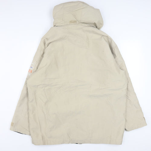 JM Sport Men's Beige Hooded Waterproof Parka Jacket Size M