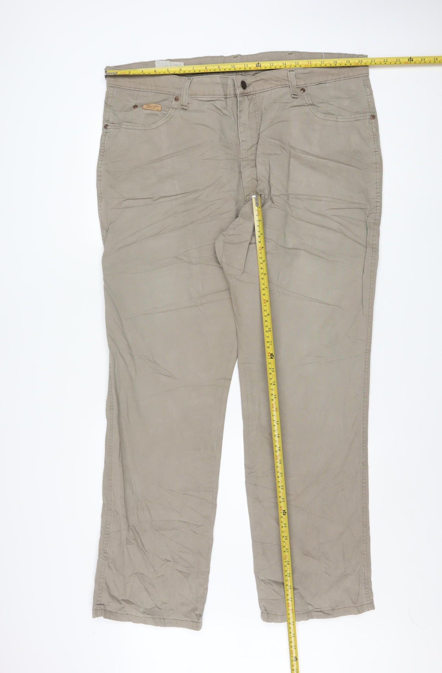 Wrangler Men's Beige Chino Trousers Size 42 Straight Fit