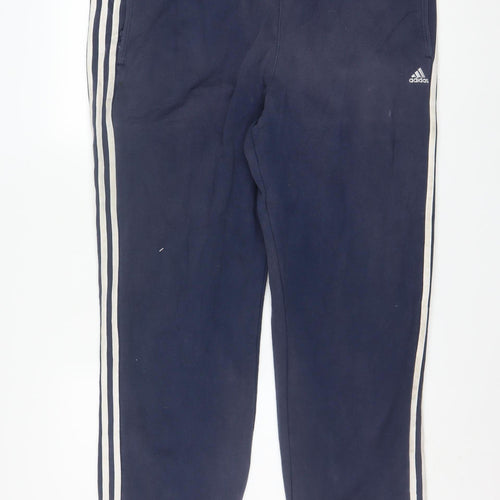 Adidas Men's Blue XL Track Pants with Side Stripes