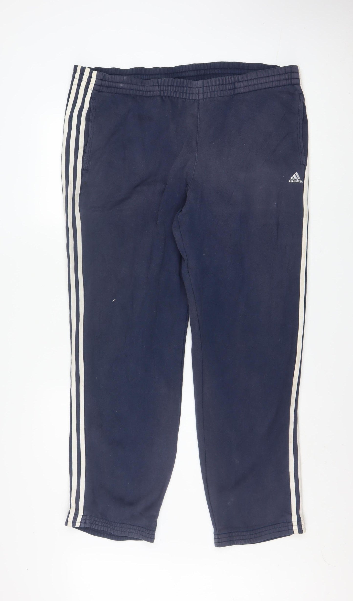 Adidas Men's Blue XL Track Pants with Side Stripes