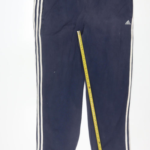 Adidas Men's Blue XL Track Pants with Side Stripes