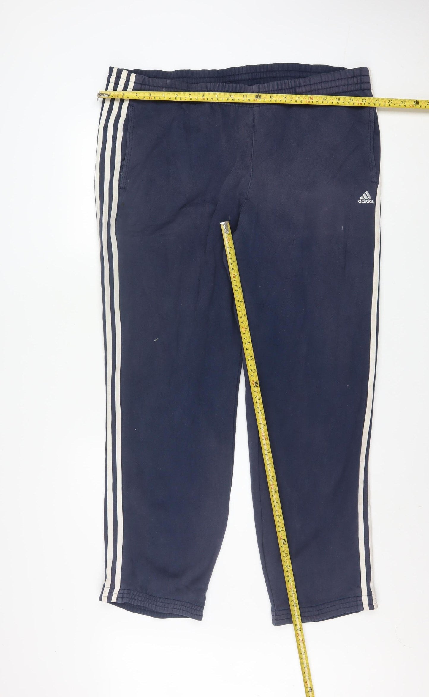 Adidas Men's Blue XL Track Pants with Side Stripes
