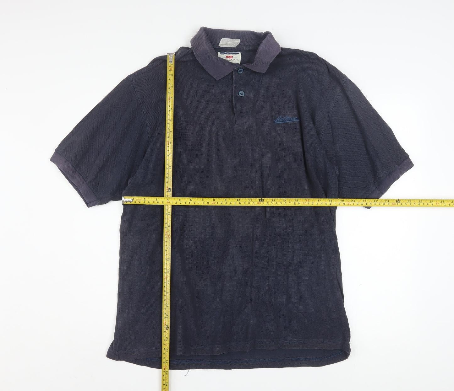 Levi's Men's Blue XL Regular Fit Cotton Short Sleeve Polo Shirt