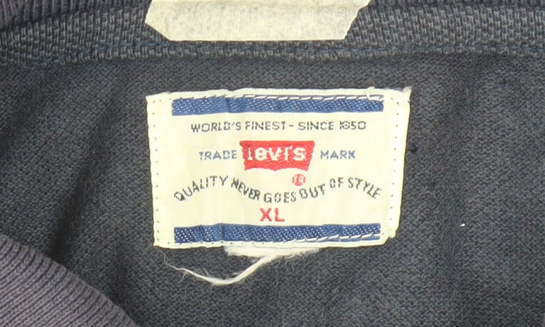 Levi's Men's Blue XL Regular Fit Cotton Short Sleeve Polo Shirt