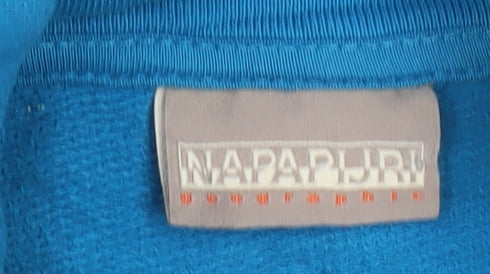 Napapijri Boys Blue Track Jacket Size 12 Years Full Zip Logo Activewear