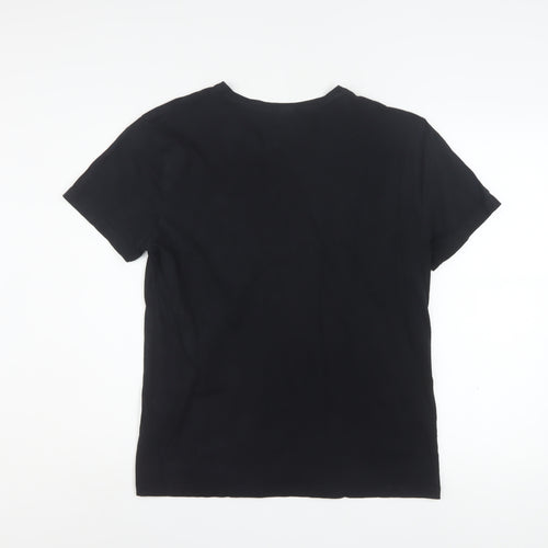 Hugo Boss Men Black Slim Fit V-Neck Cotton T-Shirt Size L