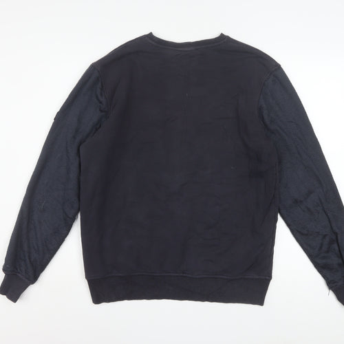 FILA Men's Black Medium Pullover Sweatshirt Crew Neck Logo Sportswear