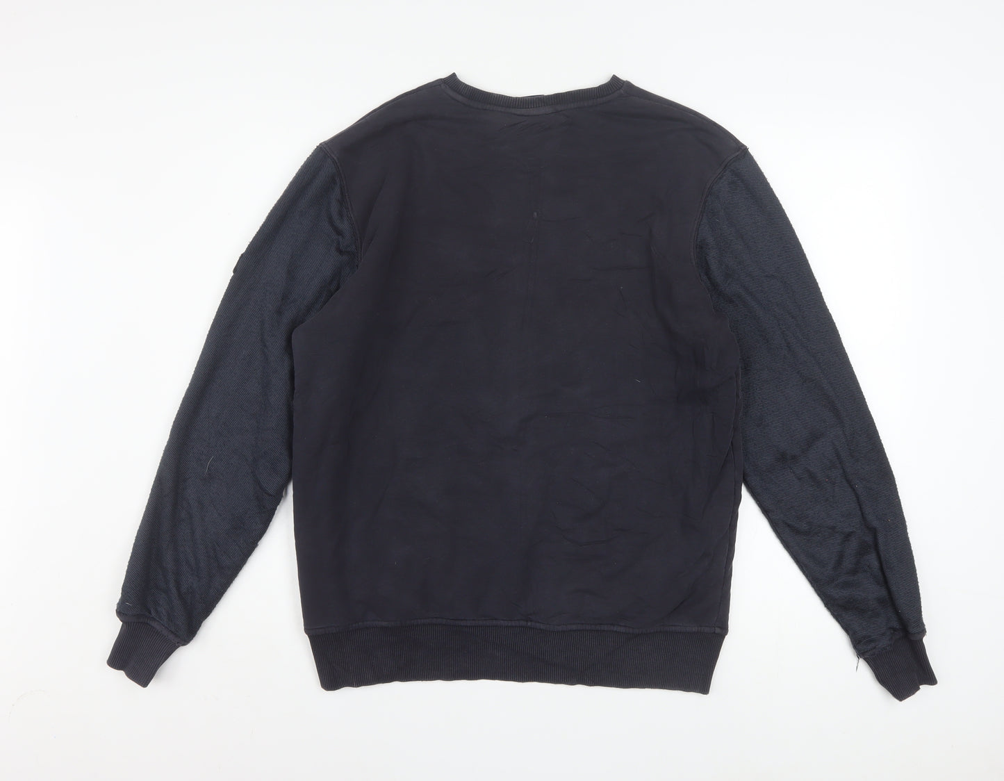 FILA Men's Black Medium Pullover Sweatshirt Crew Neck Logo Sportswear