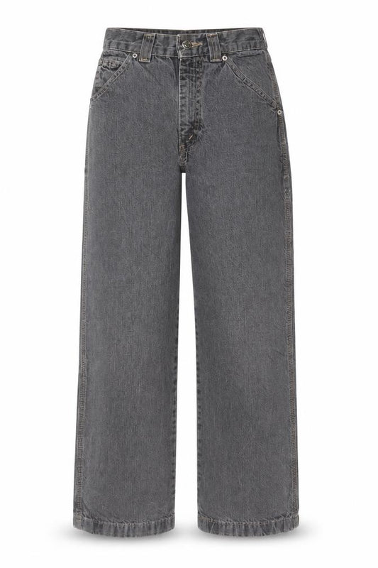 Front view of Authentic Women's Grey 12 Slim High Rise Straight Jeans
