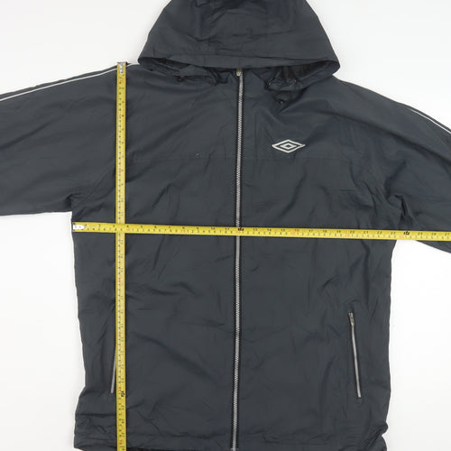 Umbro Mens Black XL Hooded Windbreaker Jacket