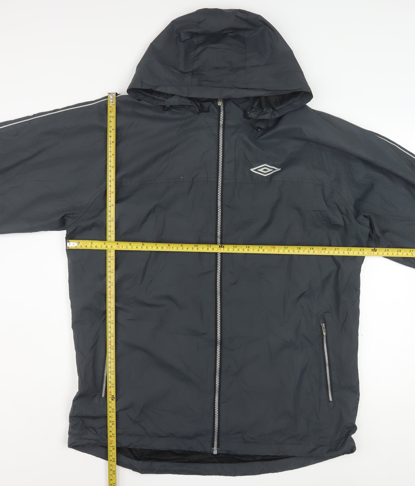 Umbro Mens Black XL Hooded Windbreaker Jacket