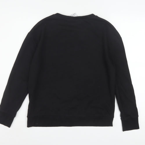 Disney Womens Black Minnie Mouse Embossed Pullover Sweatshirt Size 12