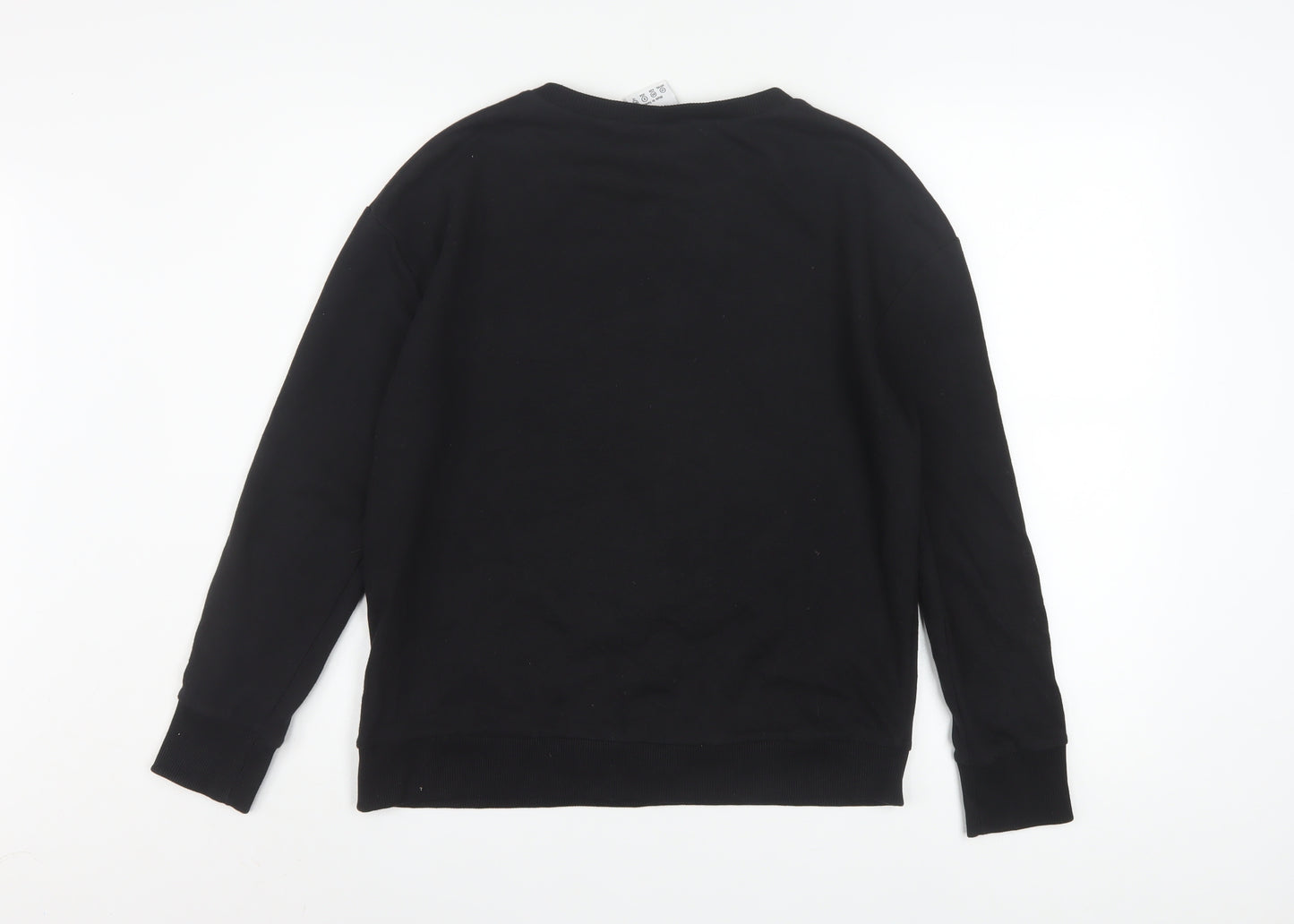 Disney Womens Black Minnie Mouse Embossed Pullover Sweatshirt Size 12