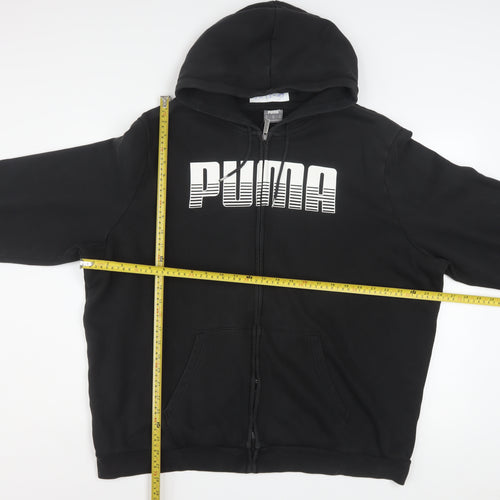 Puma Mens Black XXL Full Zip Hoodie Cotton Blend Graphic