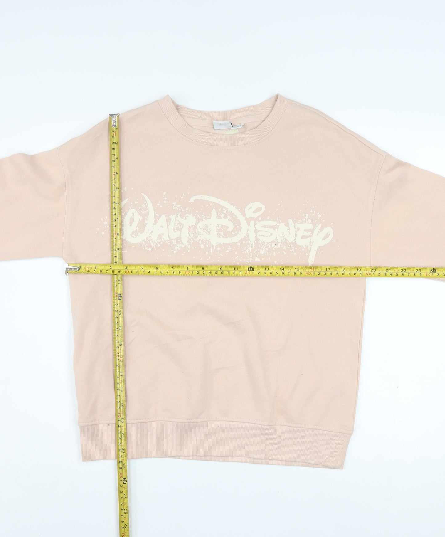Disney Women Beige XS Pullover Sweatshirt with Logo Print