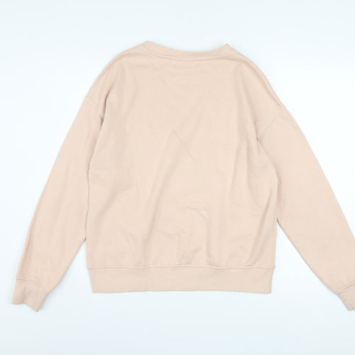 Disney Women Beige XS Pullover Sweatshirt with Logo Print