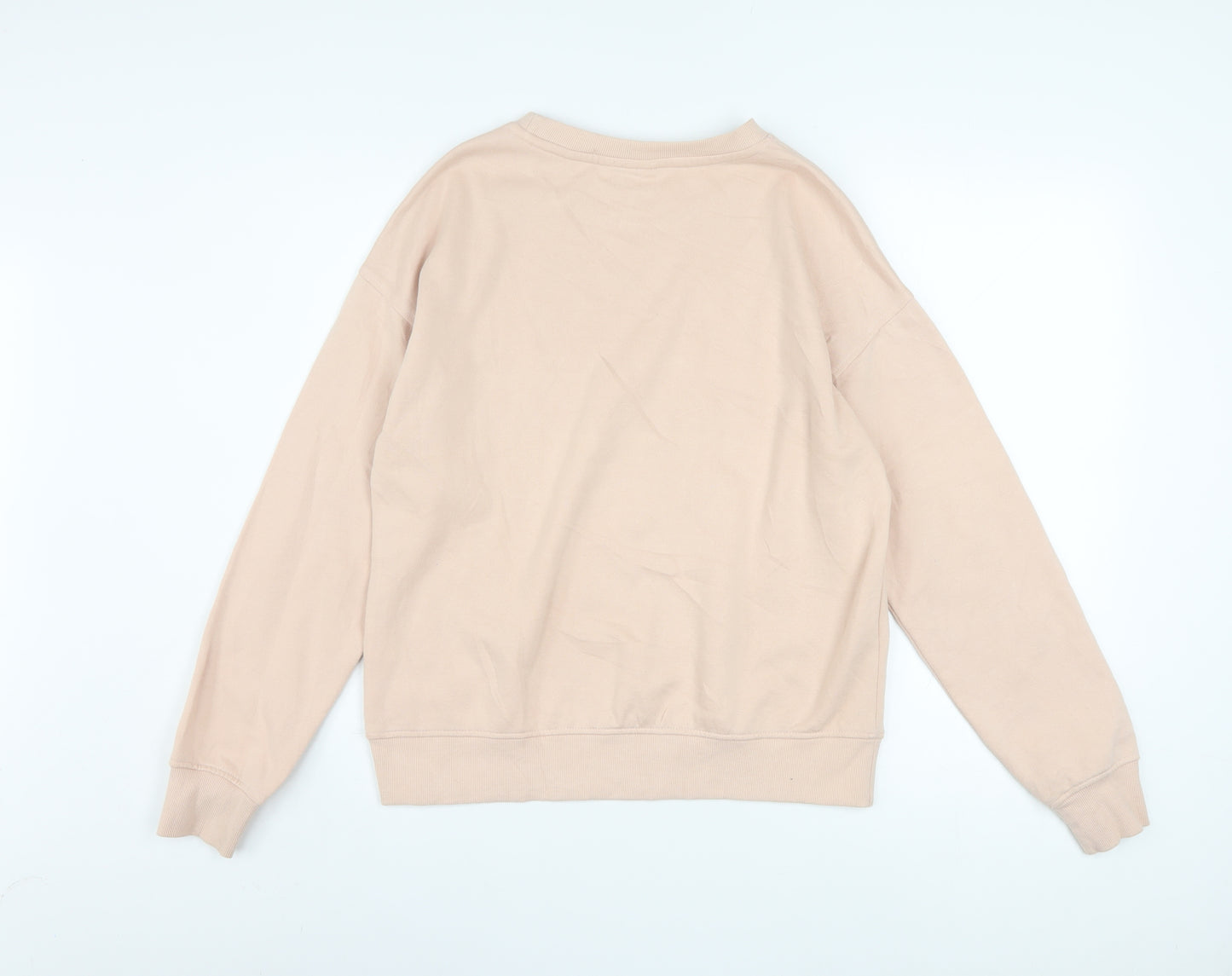 Disney Women Beige XS Pullover Sweatshirt with Logo Print