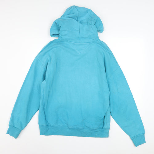 Tommy Jeans Mens Blue XS Pullover Hoodie Logo Graphic Cotton