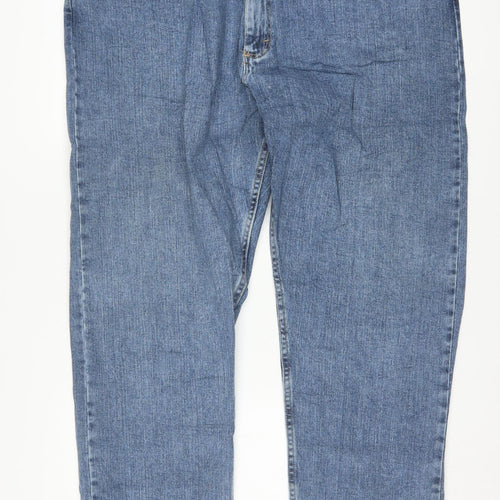 Wrangler Men's Blue Straight Fit Denim Jeans 42x30 Big & Tall
