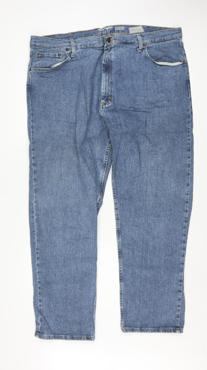 Wrangler Men's Blue Straight Fit Denim Jeans 42x30 Big & Tall