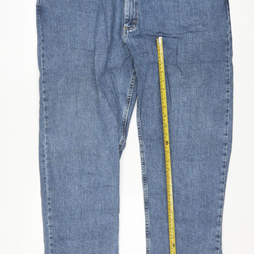Wrangler Men's Blue Straight Fit Denim Jeans 42x30 Big & Tall