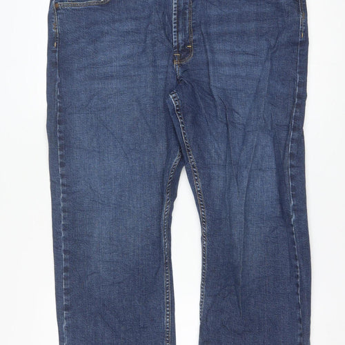 Wrangler Mens Blue Straight Fit Denim Jeans 38x30 Classic Style